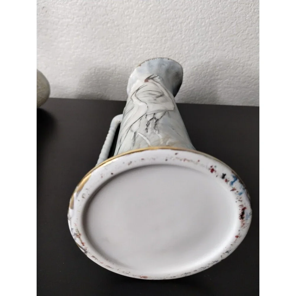 Vintage Hand Painted Vase With Birds